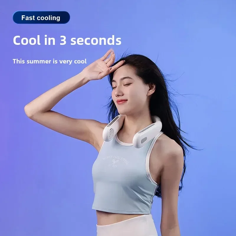 

Новый безлистный мини-портативный вентилятор с креплением на шею, расширенное время ожидания, бытовая техника для ленивых людей, электрический вентилятор