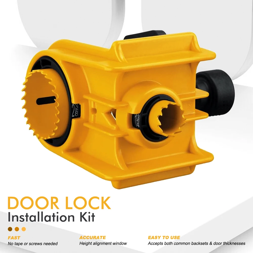 Door Lock Installation Kit | For Metal & Wood Doors | Accurate & Fast Hole Saw Tool with 25mm Bit