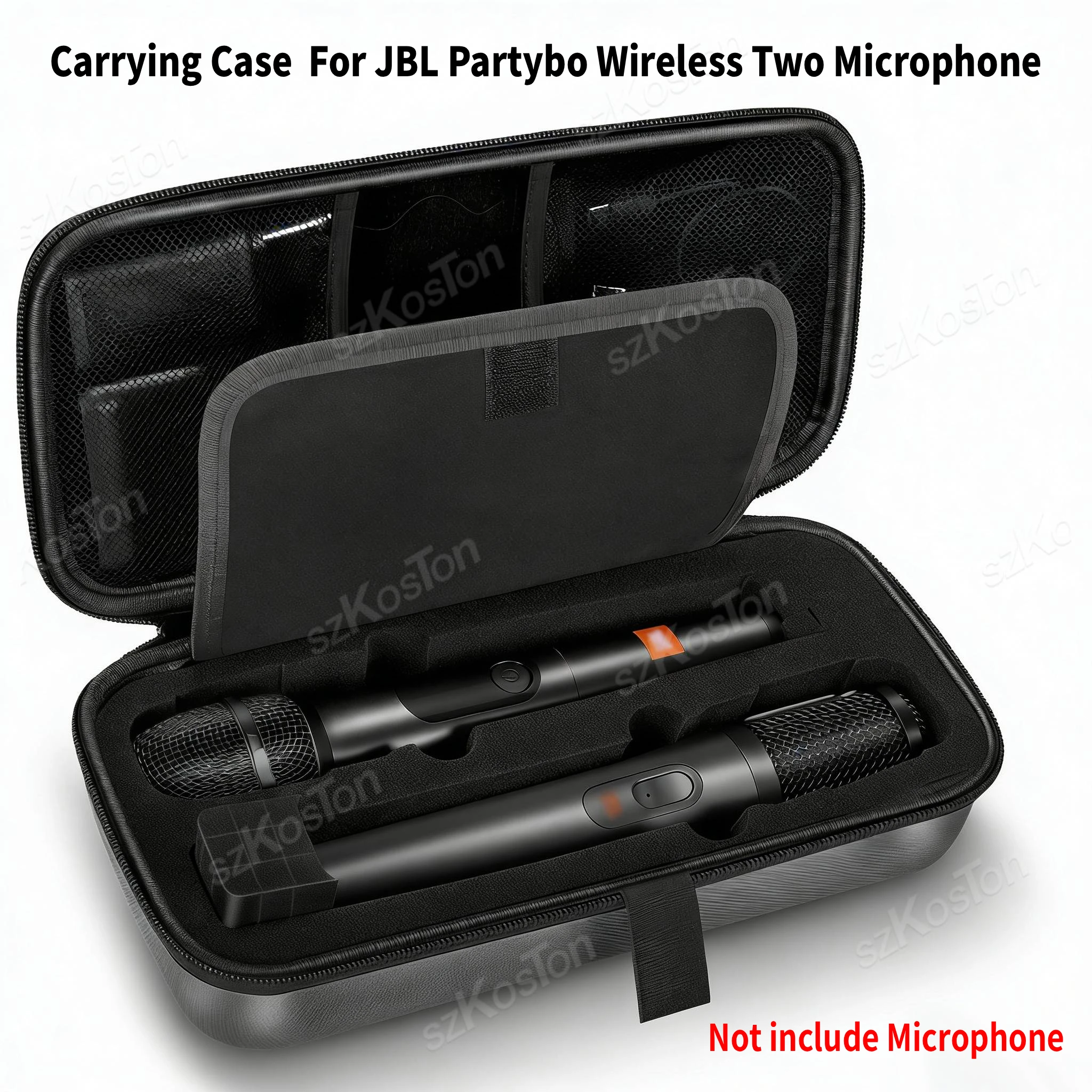 Estuche de Transporte Compatible con el Sistema de Micrófono Inalámbrico JBL y el Micrófono de Mano para Karaoke Partybox, Bolsa de Almacenamiento para Dos Micrófonos