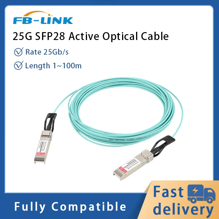 

25G AOC Cable SFP28 to SFP28 OM3 1/3/5/7/15/20M LSZH Active Optical Cable compatible with Mellanox/MikroTik/Cisco switch