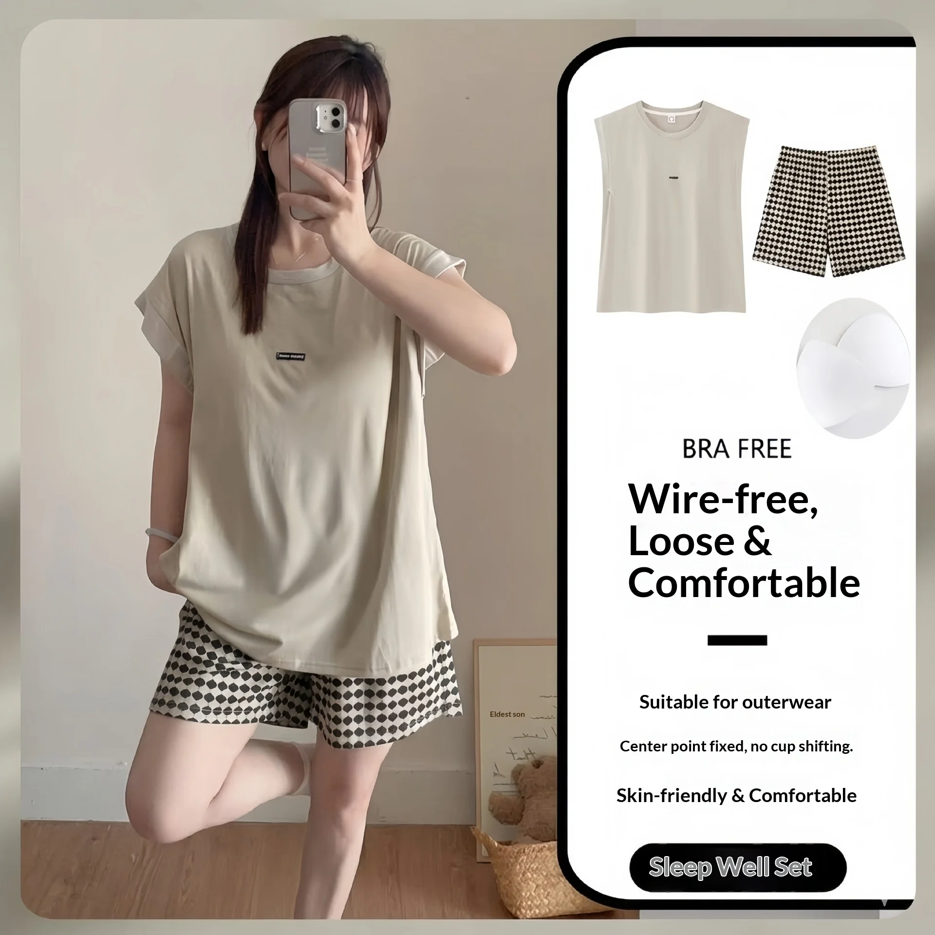 Summer House Clothing - Summer Women's Chest Cushion Vest Sleepwear