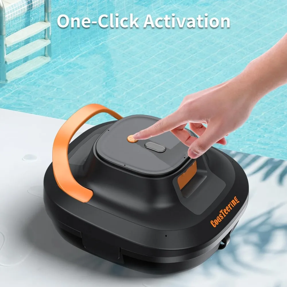 Cordless robot pool vacuum cleaner, designed for above ground swimming pools, with a running time of 120-150 minutes