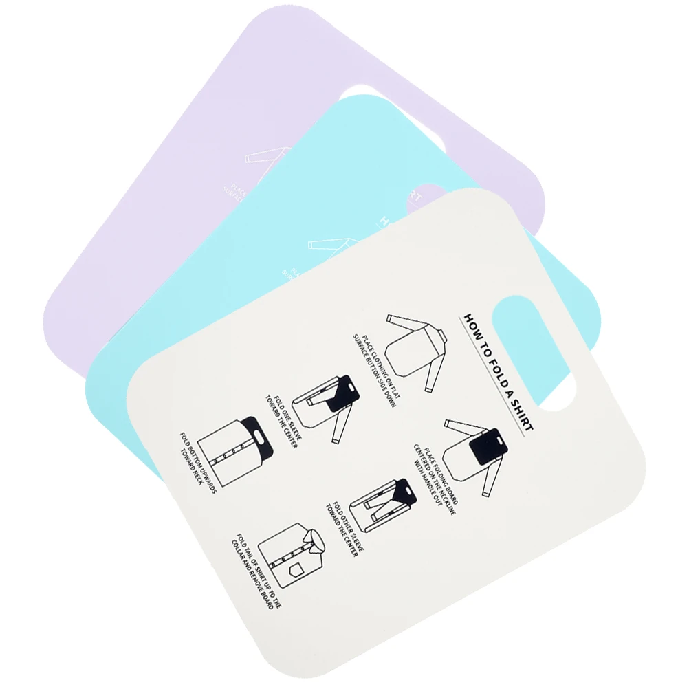 

3 Pcs Clothes Folding Board Shirt Folder T Shirt Folding Board Laundry Tool Purple White Light Blue Storage Home Travel