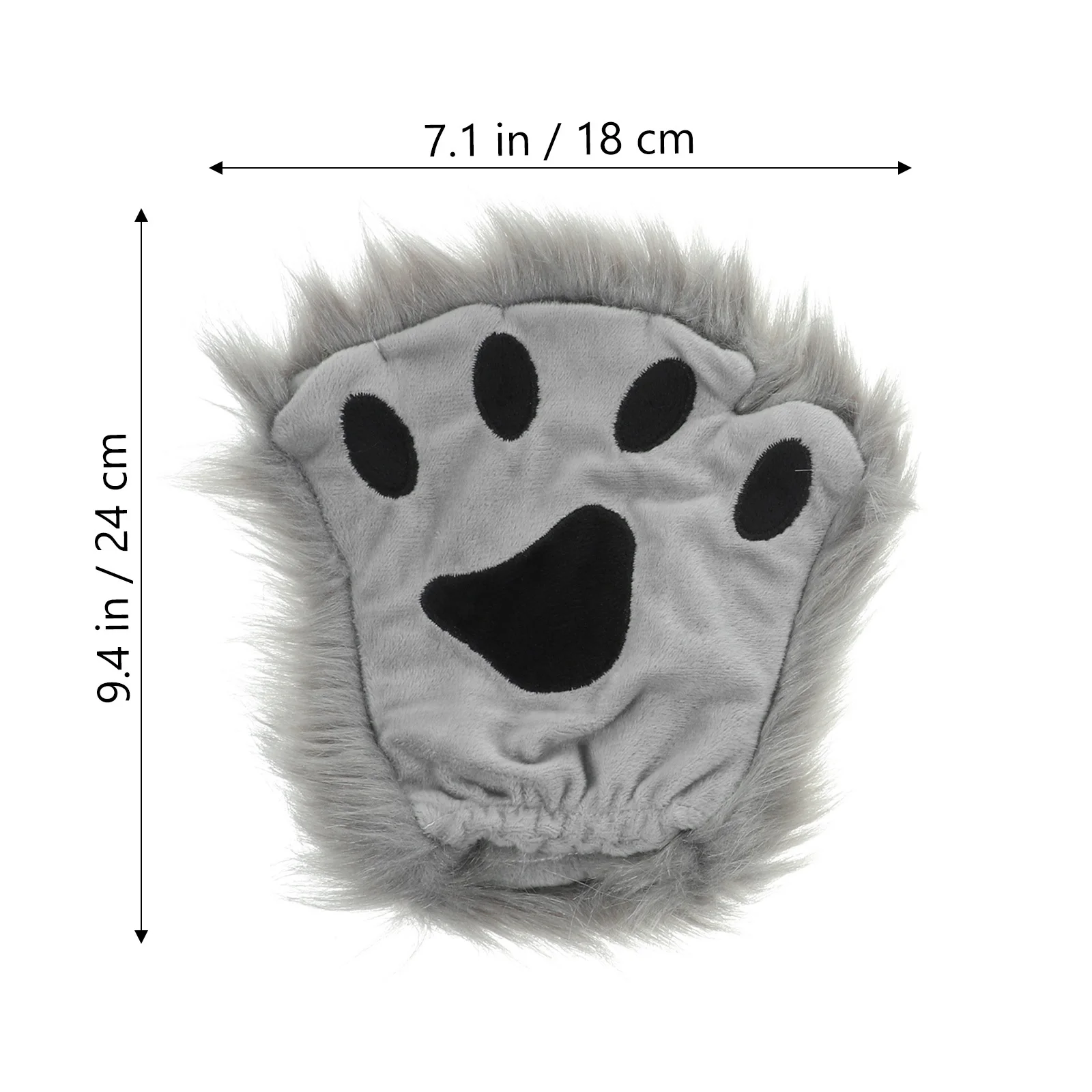 قفازات كفوف الحيوانات رمادية نصف إصبع قفازات صوف دافئة لجميع القديسين كوسبلاي شتاء دافئ هدية فريدة للأصدقاء #5
