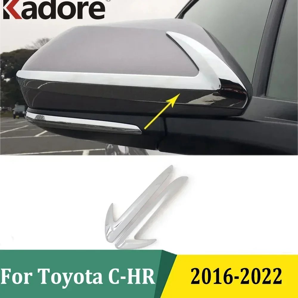 

For Toyota C-HR CHR 2016-2020 2021 2022 Chrome Rear View Mirror Trim Exterior Window Side Wing Strip Car Accessories