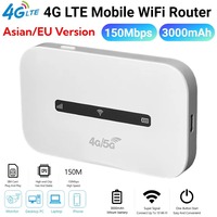 Portable 3000mAh 4G LTE Hotspot Router Universal Sim Card Mini Pocket WiFi Router 150Mbps Wireless Internet Router Travel Online