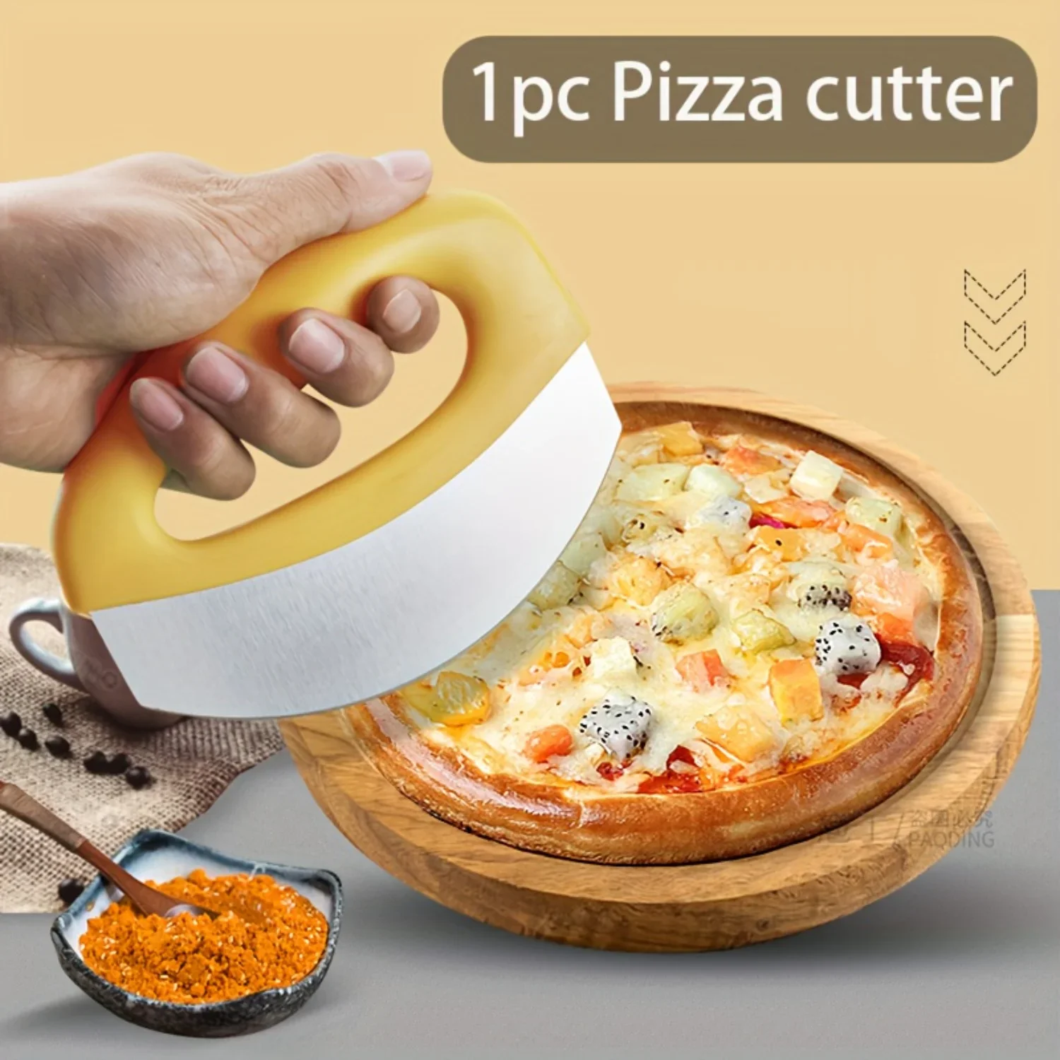 Premium Stainless Steel Pizza Wheel with Safety Sleeve - Effortlessly Cut through Pizza, Vanilla, Cheese & More - A Versatile Es