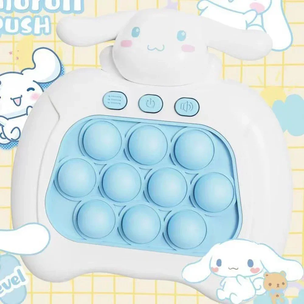 Sanrio Stitch Quick Push Bubbles Game Machine Kids Fun Whac-A-Mole Squeezing Anti Stress Sensory Bubble Fidget Toy Gifts