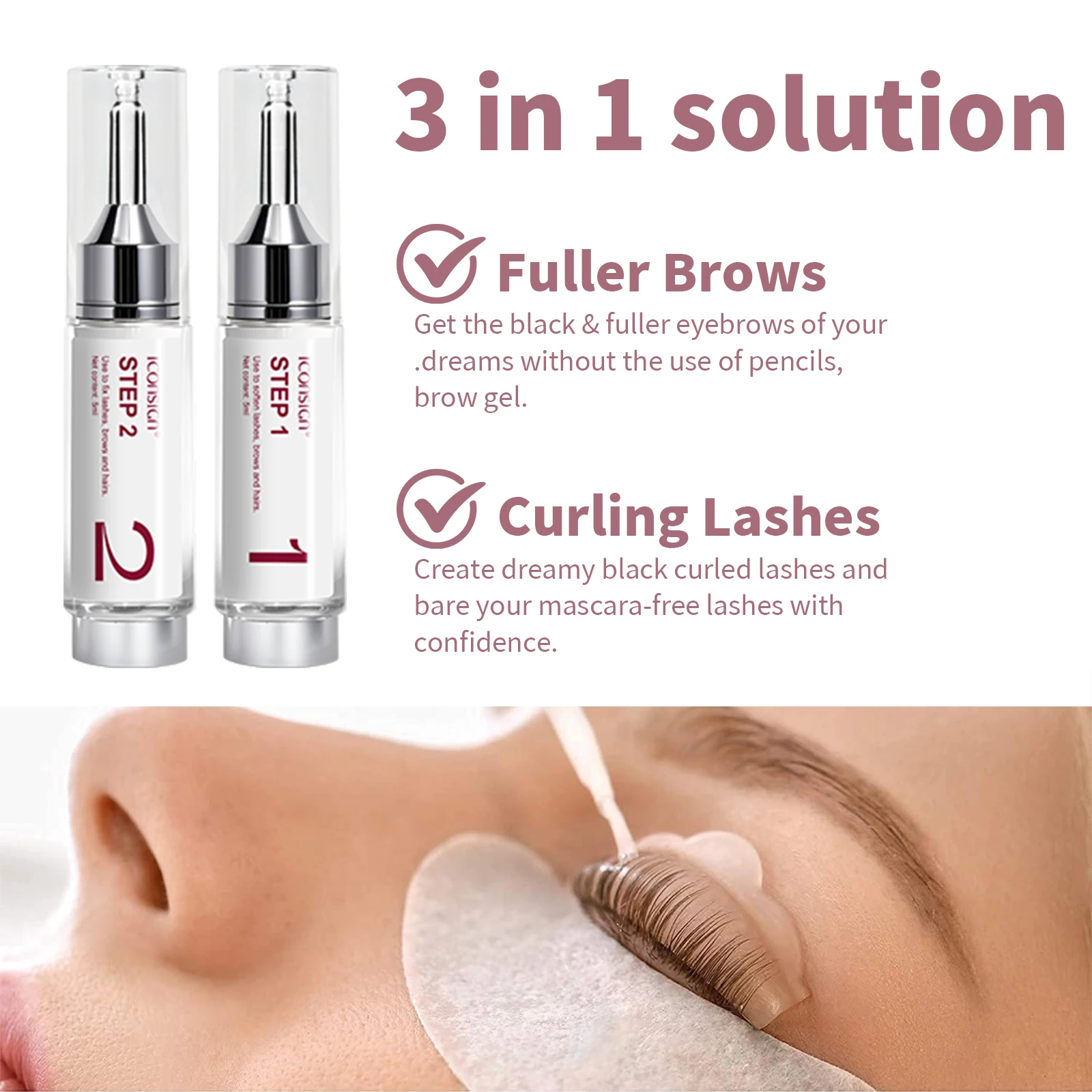 Lash Lift & Black Kit, Pro Eyelash Perm Kit และ Black Eyelash & Eyebrow Set 3 in 1, Quick Lifting Coloring Complete Tools ของขวัญ