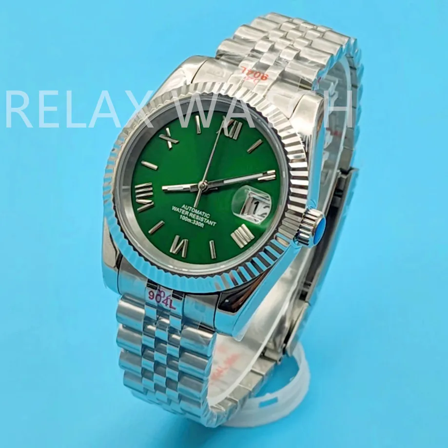 36mm 39mm Sapphire Glass Log Style Stainless Steel Watch Japanese Nh35 Automatic Mechanical Movement T