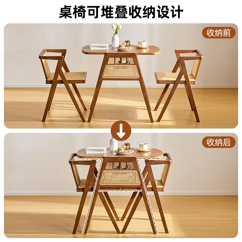 

Balcony tea table and chair combination casual rattan mini small tea table courtyard terrace