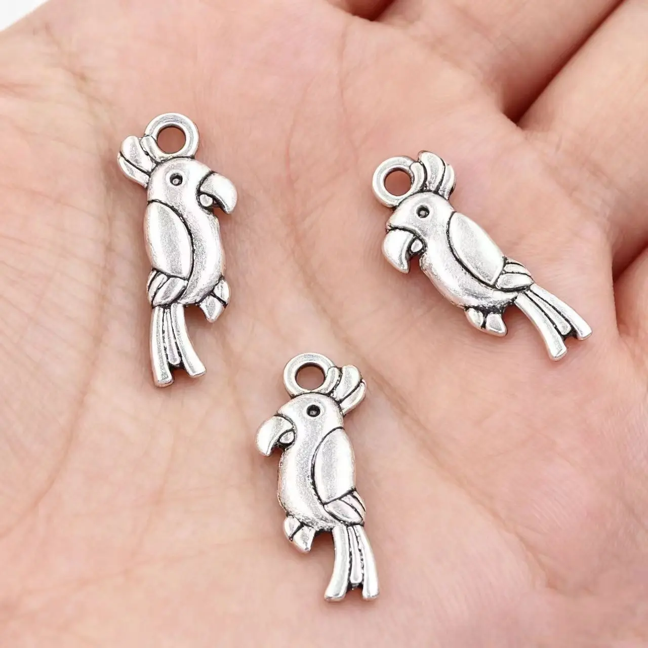 20Pcs/Lot Charms Parrot Bird 20x9mm Handmade Craft Pendant Making fit,Vintage Tibetan Silver color,DIY For Bracelet Necklace