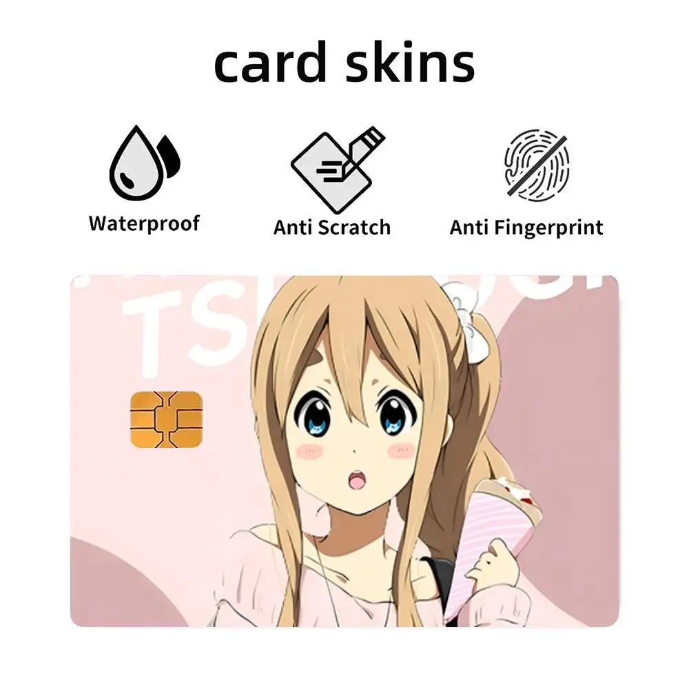 Anime K-on Tsumugi Kotobuki 4pcs 1Set Funny Shell On Off Ultra Thin No Fade Sticker Skin Cover Film For Debit Credit Card