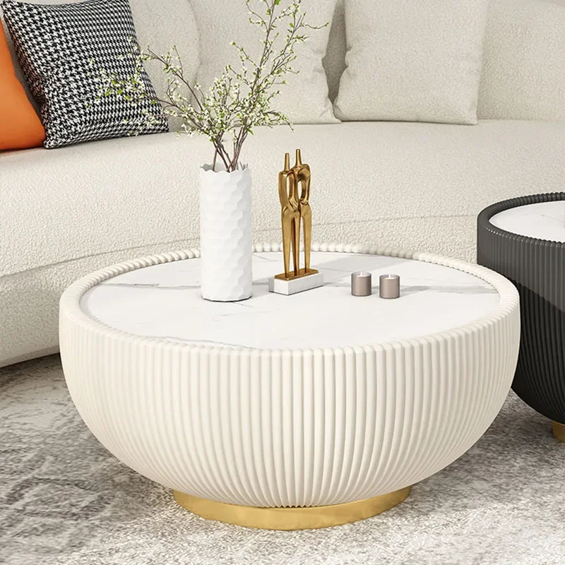 Nordic Living Room Coffee Table Luxury Modern Premium White Coffee Tables Round Minimalist Table Basse De Salon Home Furniture