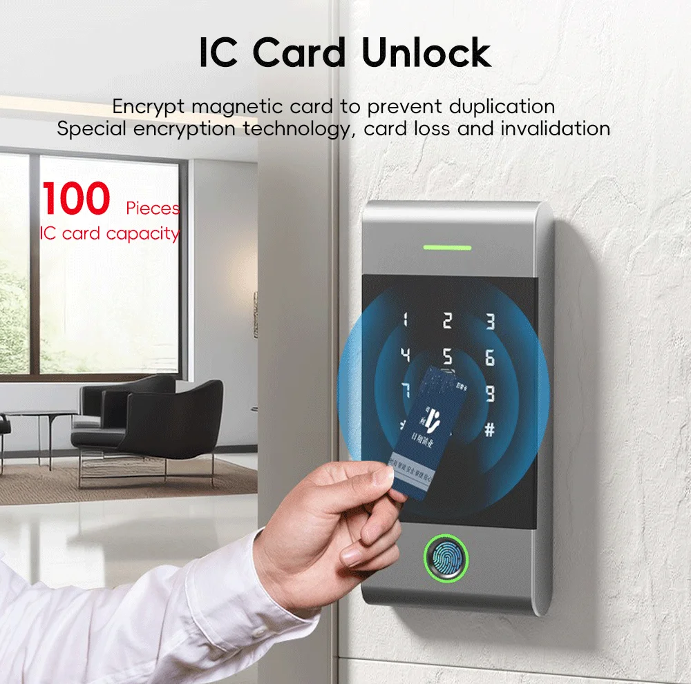 CDOK TTlock Smart Access Control Machine Fingerprint Lock Password Card APP Unlock Multi-Function Access Control System