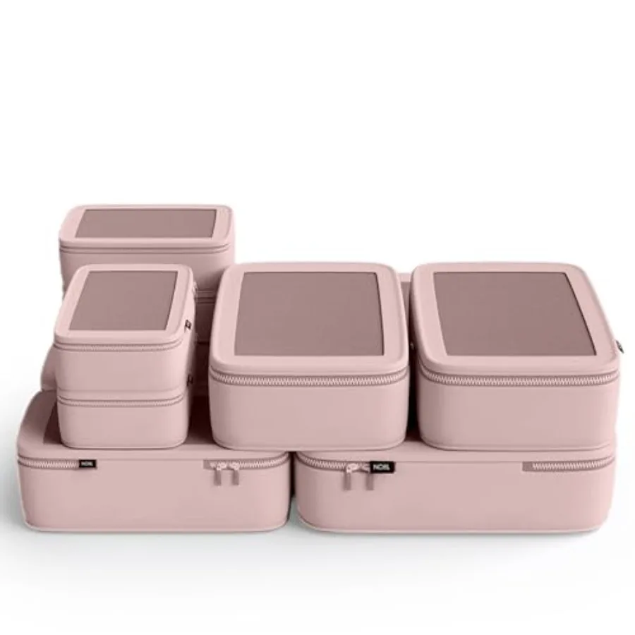

Compressible Packing Cubes Set, 6 Pieces Travel Packing Organizers, Compression Luggage Cubes for Suitcases and Carry On, Space