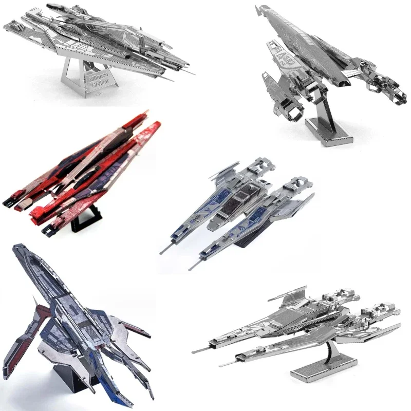 DIY Mini Spacecraft 3D Metal puzzles Model Turan Cruise Alliance Cruiser Normandy Model Airplane Jigsaw Assemble Kids Toys