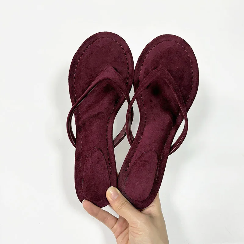 Modische Damen-Sandalen mit Rundem Zeh und Dünnem Absatz, Flip-Flops, Flache Schuhe, Mittelhohe Absätze, Damen-Pantoletten, Pumps – Detail 11
