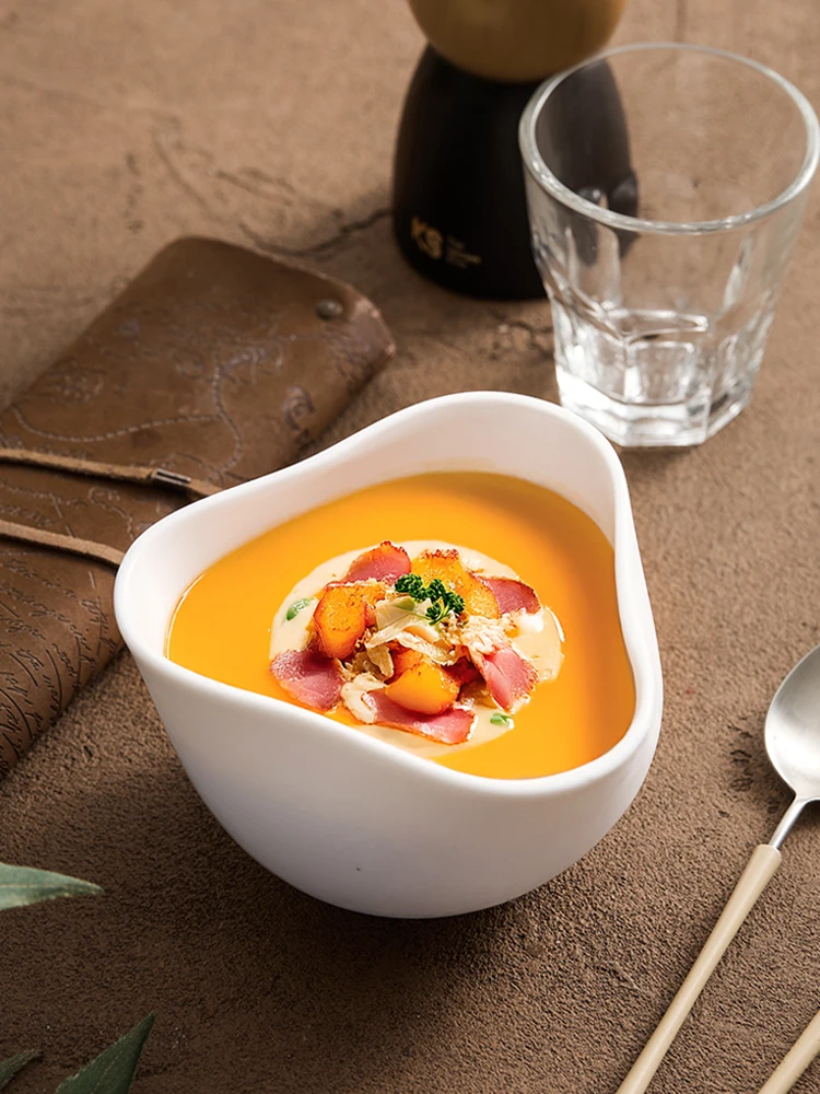 Steamed Egg Bowl Light Luxury High-end Triangular Dessert Bowl Creative Household Irregular Tableware Exquisite Small Cold Dish