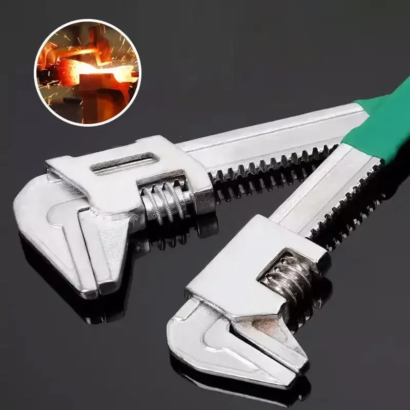 Versatile F-Type Adjustable Wrench Right-Angle Wrench Universal Key Ratchet Torque Pipe Spanner Steel Bathroom Sink Wrench