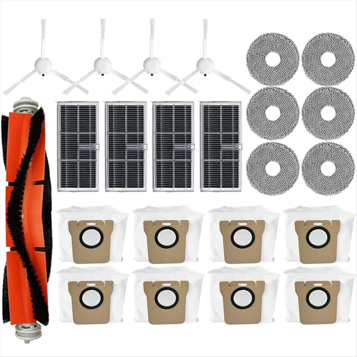 

Запасные части для робота-пылесоса M30S D103CN: основная и боковые щетки, HEPA-фильтр, салфетка для влажной уборки, мешок для сбора пыли 【A70Z Fafa】