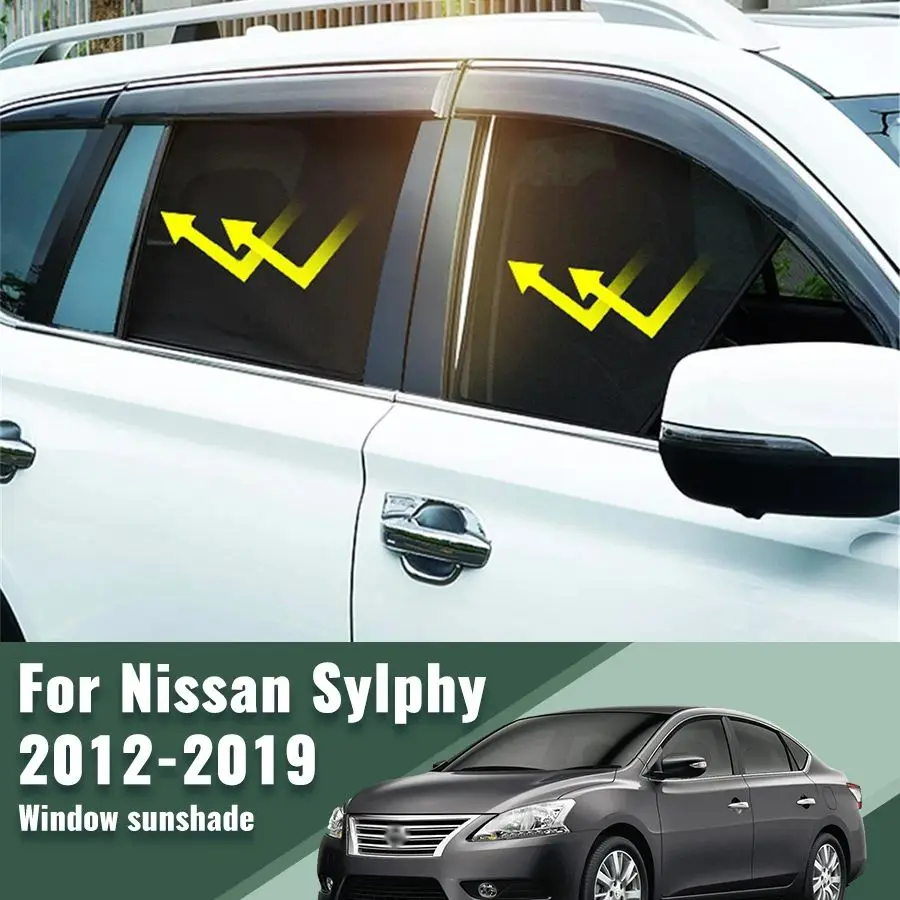 For Nissan Sylphy 2012-2018 2019 Car Sunshade Shield Magnetic Front Windshield Frame Curtain Rear Side Window Sun Shades Visor