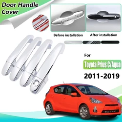 Chrome Door Handle for Toyota Prius C Aqua 2011 2012 2013 2014 2015 2016 2017 2018 2019 Front Exterior Door Handle Accessories
