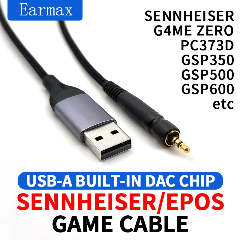 For Sennheiser EPOS GAME ZERO GAME ONE PC373D GSP500 GSP300 GSP600 Game Headset Upgrade Cable