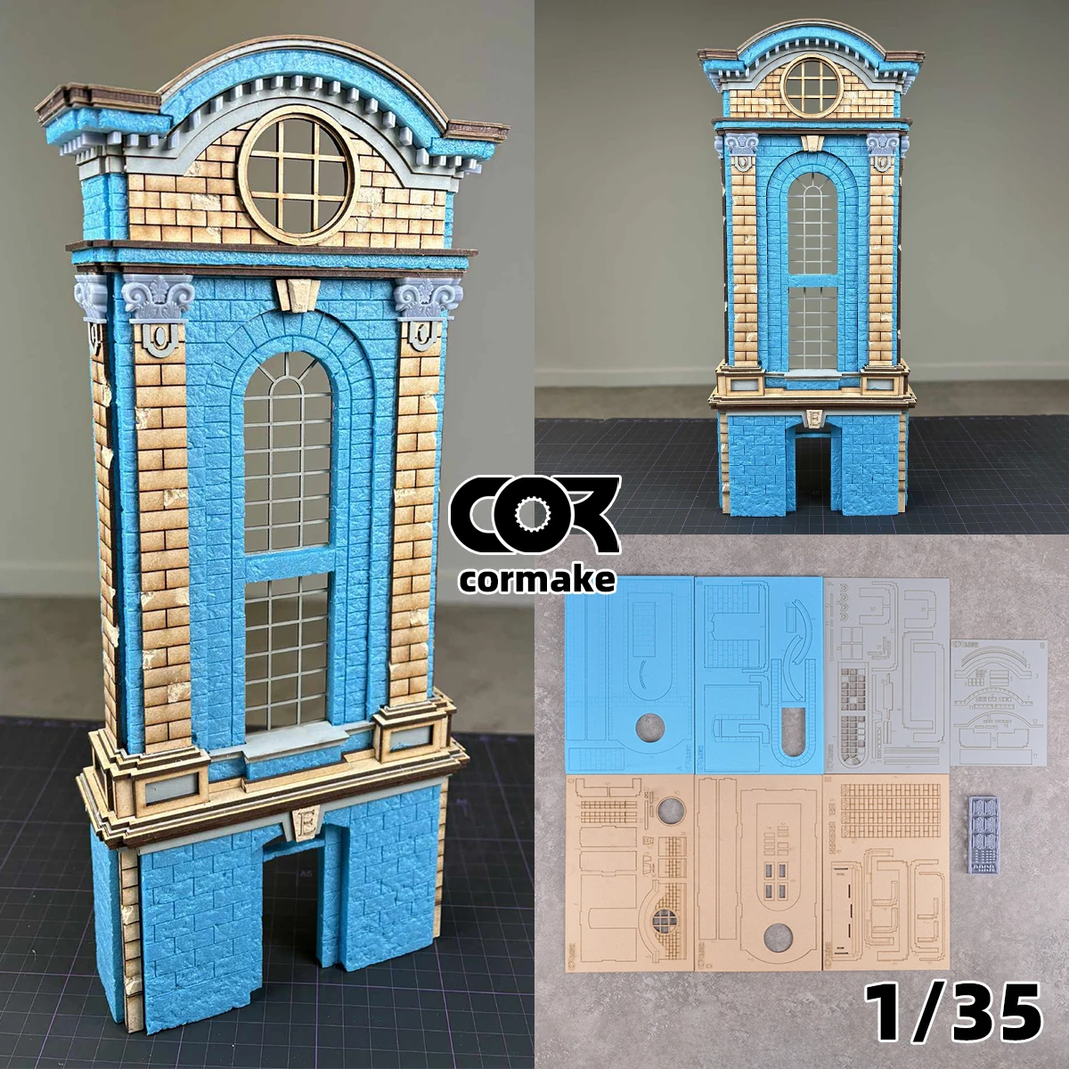 Maqueta arquitectónica de ensamblaje, mesa de arena, arquitectura europea, iglesia, ruinas de la Iglesia de Zions, diorama, kit de maqueta a escala 1/32 1/35