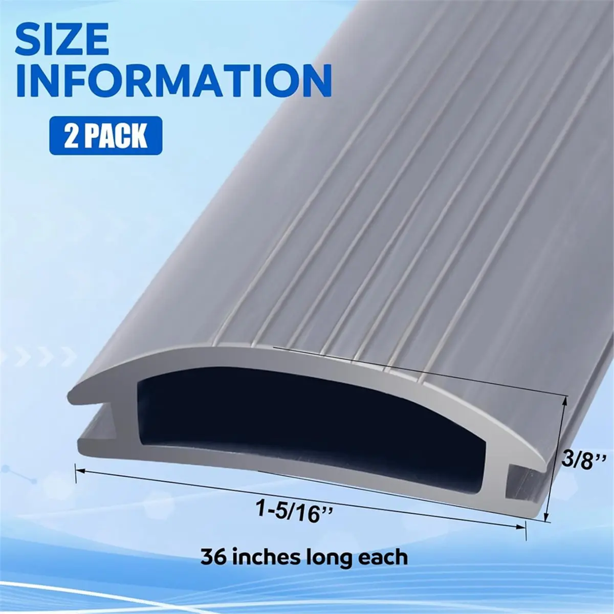 2026 New Tool 2 Pcs 36 Inch Vinyl Replacement Insert for Adjustable Height Aluminum Thresholds with Seals 1-5/16 X 3/8 Vinyl
