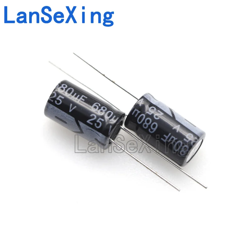 Capacitor eletrolítico de alumínio, 25V, 680UF, 25V, 10X17, pode capturar diretamente