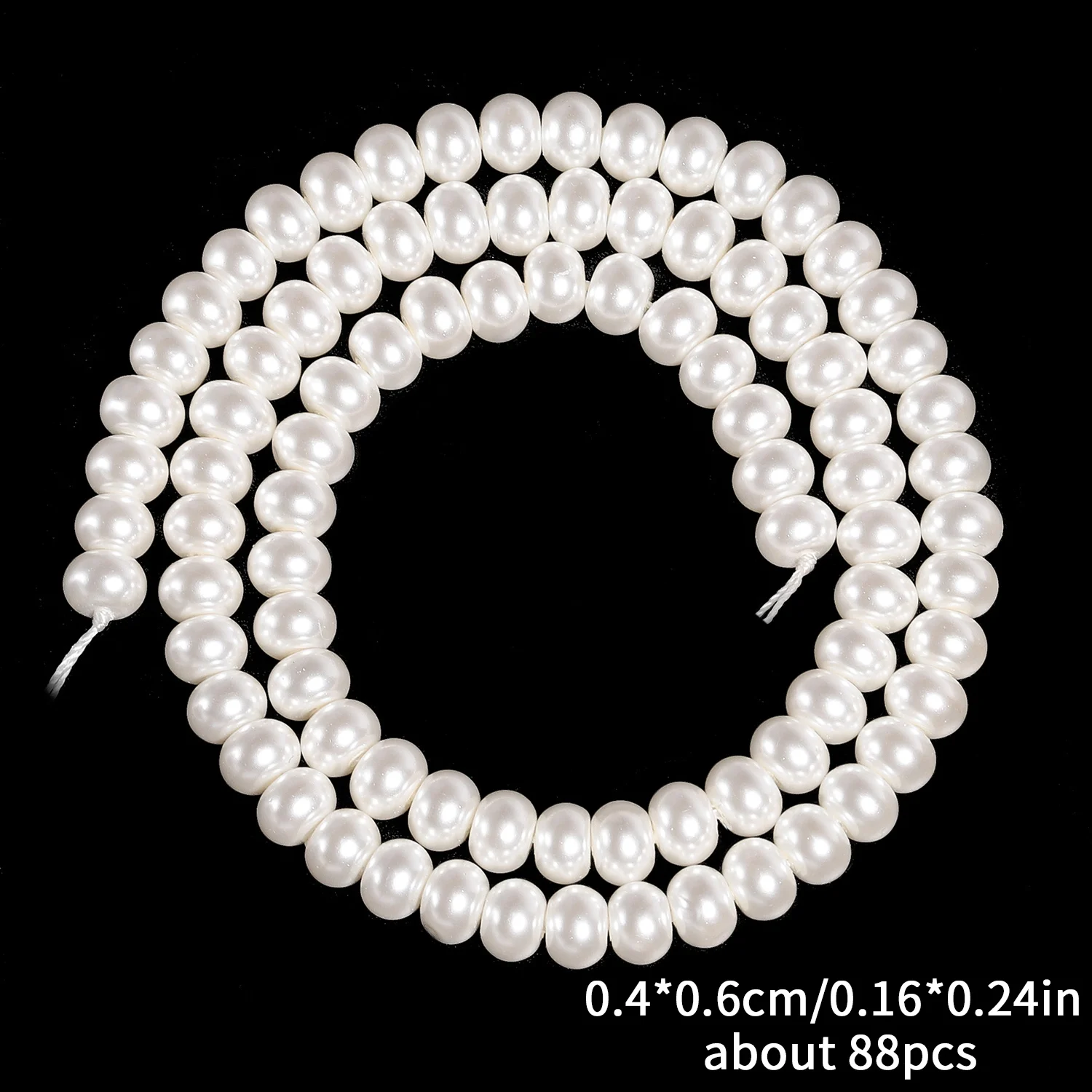 3-8mm Glass Bead Imitation Pearl Beads Loose Abacus Pearl Beads for DIY Earrings Necklace Jewelry Making Findings Accessories