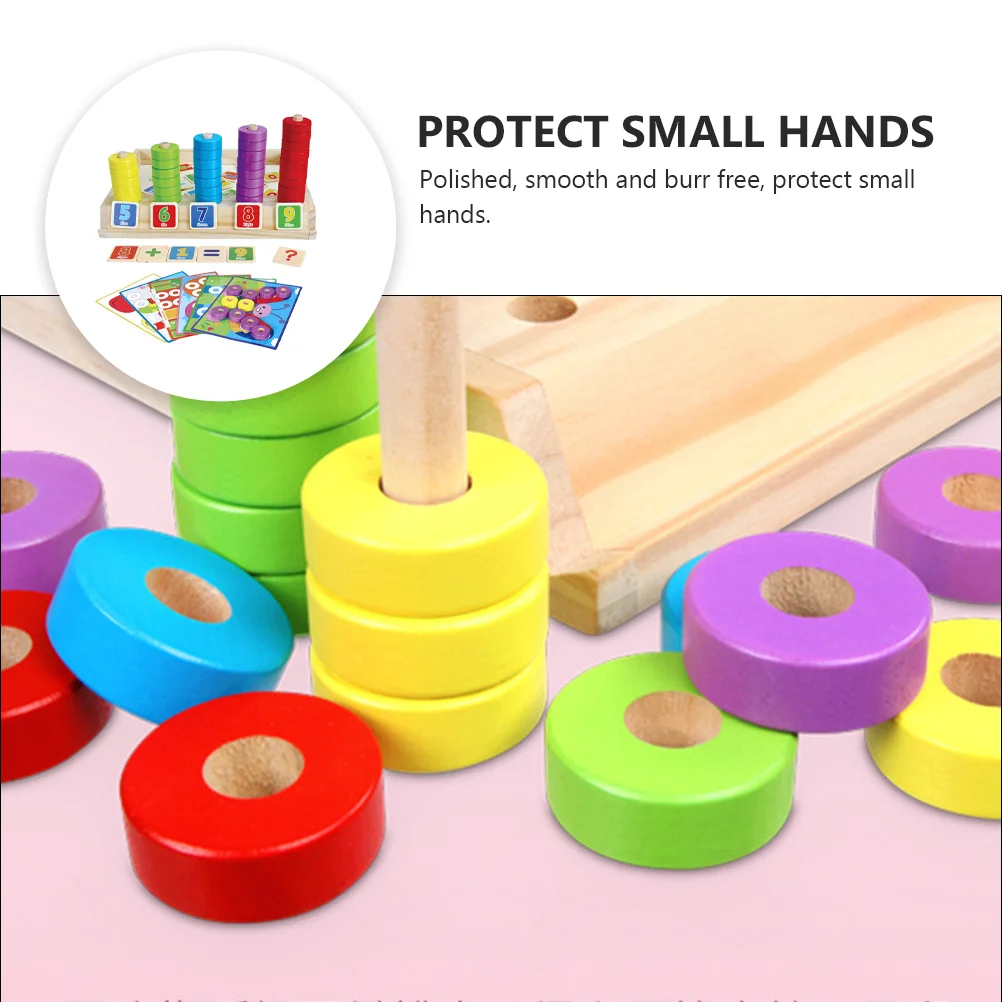 Abacus เลขคณิตกล่องเด็กการเรียนรู้ของเล่นนับสามมิติการศึกษาสําหรับเด็กไม้การ์ดคณิตศาสตร์