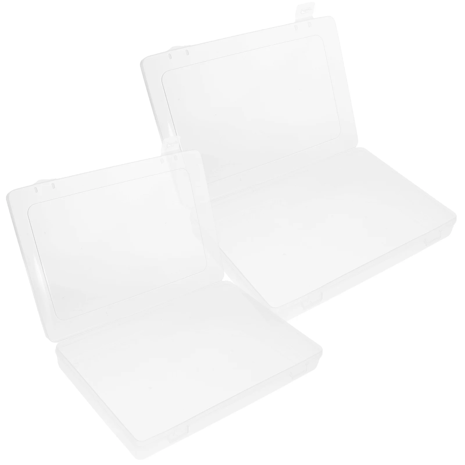 

2 Pcs File Storage Box Clear Plastic Folders Document Boxes Organizer Holder Case Magazine