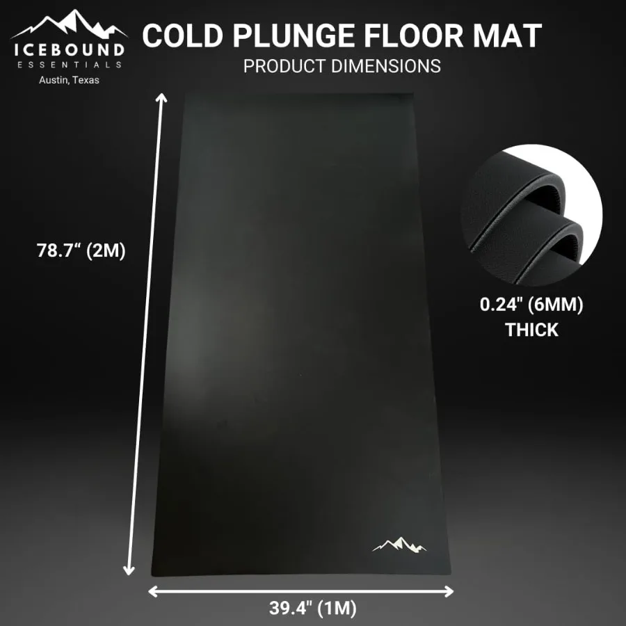 Cold Plunge Mat - Recycled Rubber 80' x 40' - Protective Ice Bath Mat - Exercise and Fitness Accessory