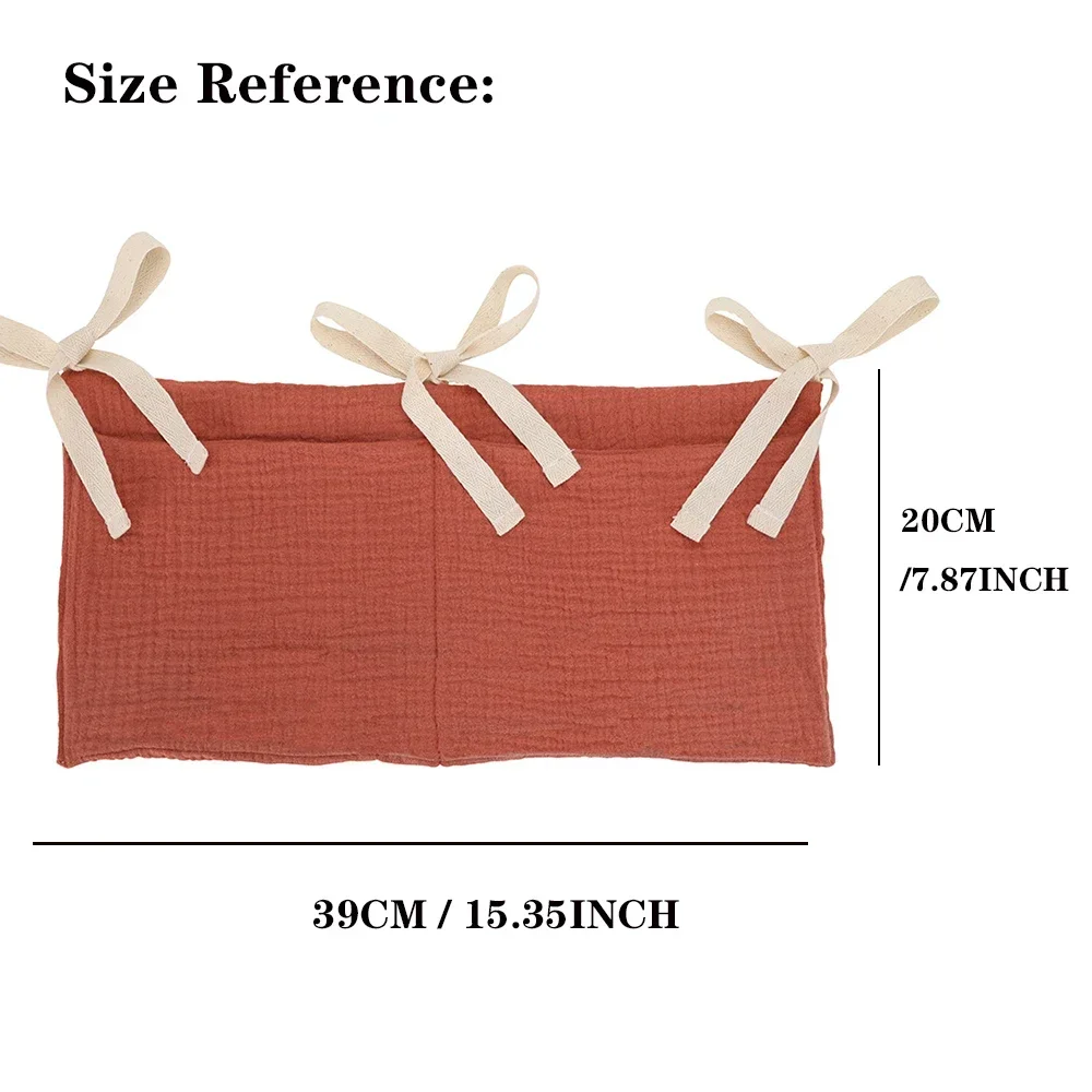 Circunferência da cama do bebê bolso duplo garrafa das crianças cabeceira pendurado saco carrinho de armazenamento de fraldas do bebê pendurado saco