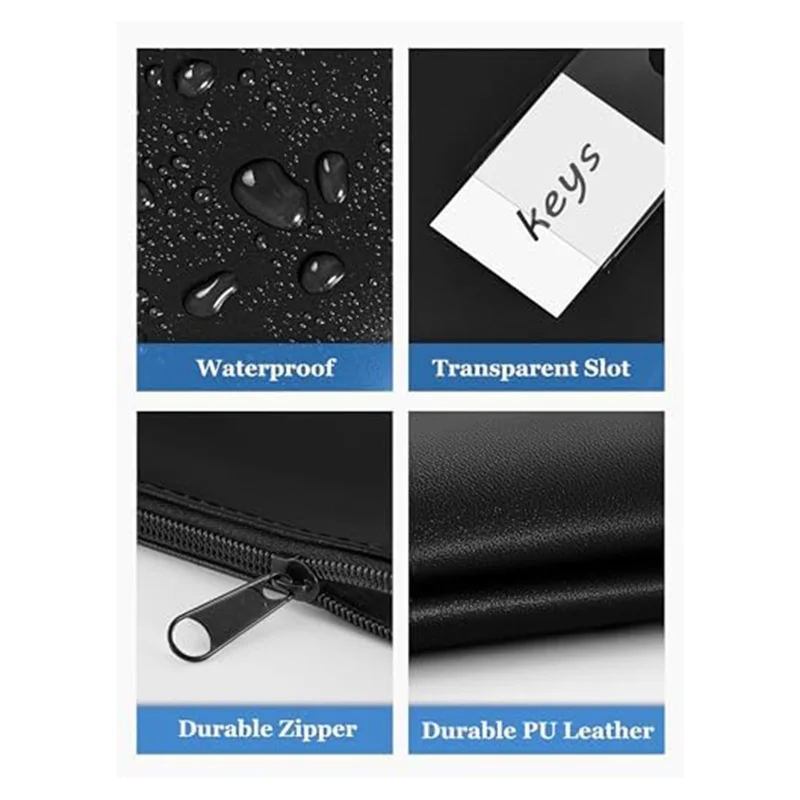 

Practical-Bank Deposit Money Bags With Zipper, PU Bags Cash Wallet Pouches With Label, For Coins, Cosmetics, Invoice,Bills, 5-Pa