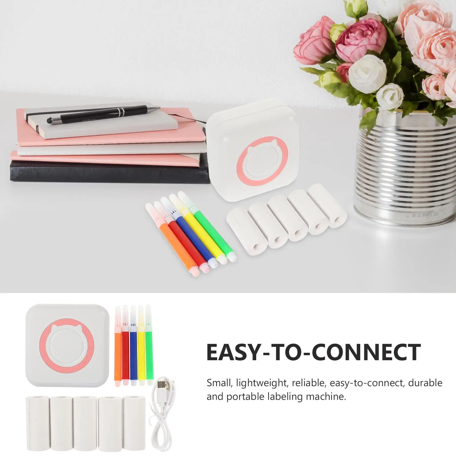 Thermal Label Sticker Printer Mini Printers Colour Pencil Maker Machine Printing