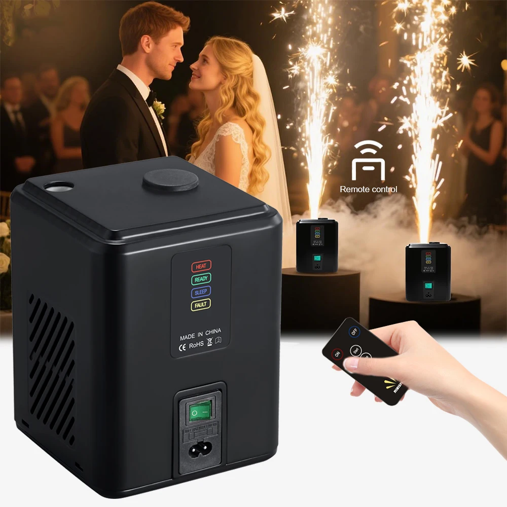 350W Cold Spark Machine Remote DMX Control Mini Spraying Cold Flame Fountain Machine DJ Disco Stage Equipment Party Wedding