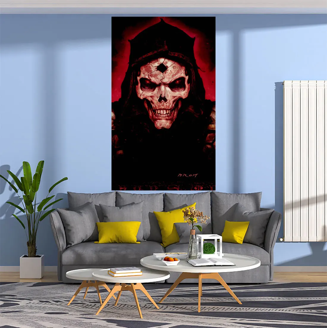 

QdDeco Dark Skull Poster Printed Tapestry Evil Gothic Wall Hanging Decoration Background Cloth Bohemian Home Decorative