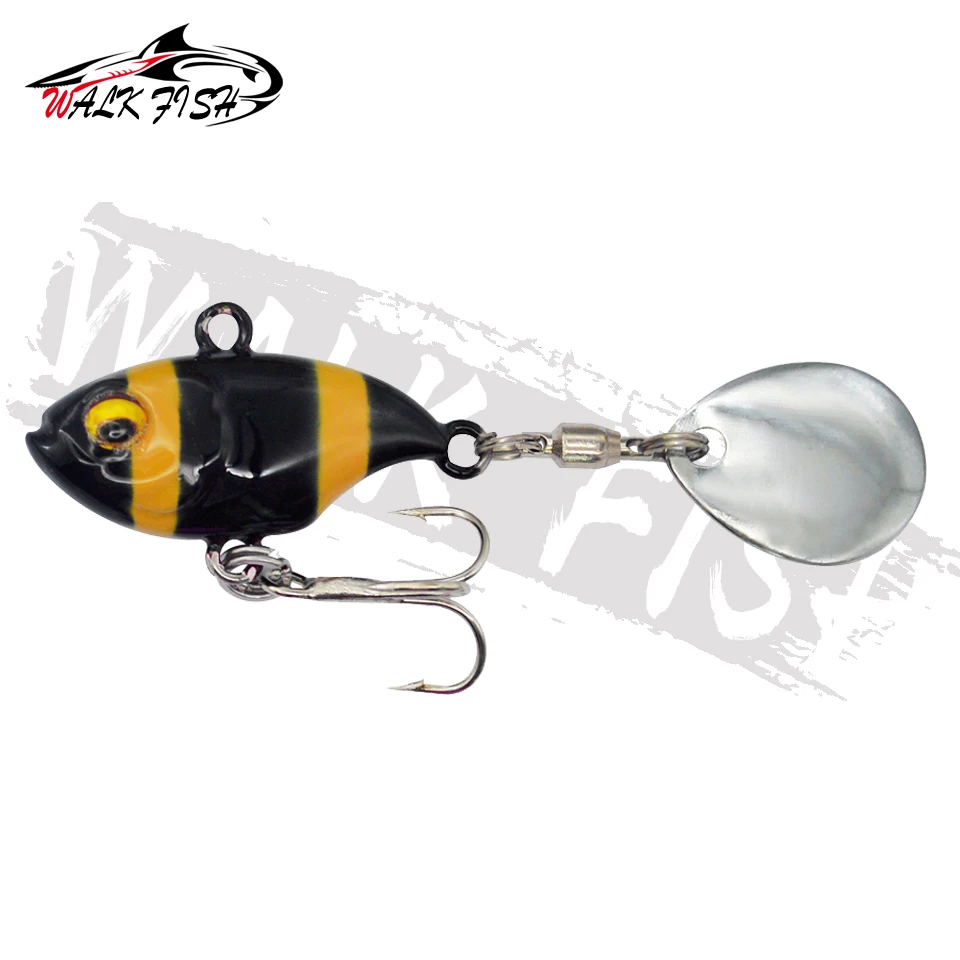 SPAZIERGANG FISCH Neue Schwanz Spinning 14g Balance Rotierenden Metall Jig VIB Vibration Köder Spinner Löffel Sinkende Köder Angelgerät pesca – Detail 12