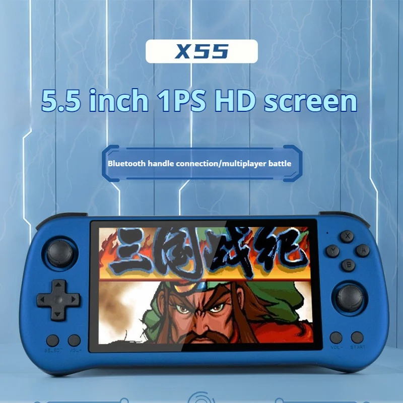 POWKIDDY X55 5.5 Inch Portable Handheld Game Console 1280*720 IPS Screen Open-Source Retro 256GB High-Capacity Boys Gifts