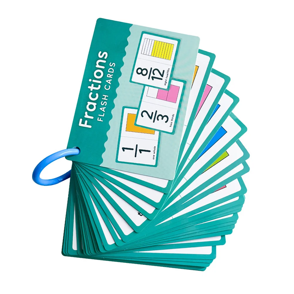 

1Set Fractions Flashcards for Interactive Math Learning Cards Bright Printable Teaching Resources for School Home Study