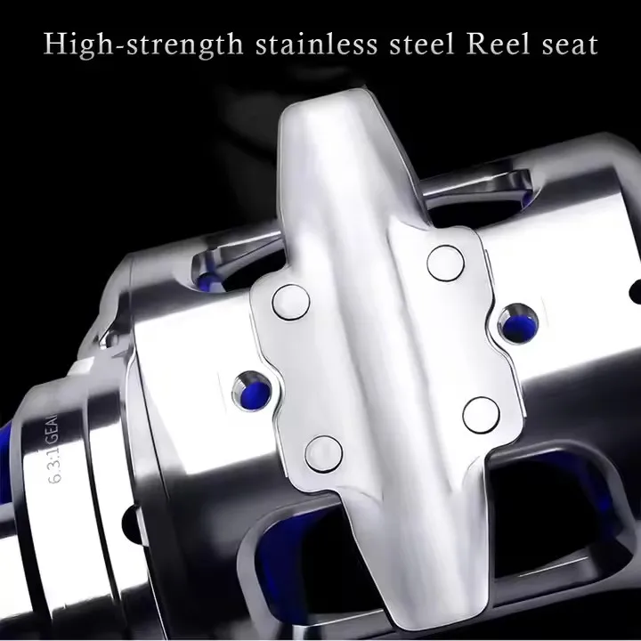 All Metal 9+1BB CNC Fishing Reel 6.3:1 Max Drag 55LB Capacity Deep Sea Saltwater Trolling & Jigging for Boat Fishing view 6