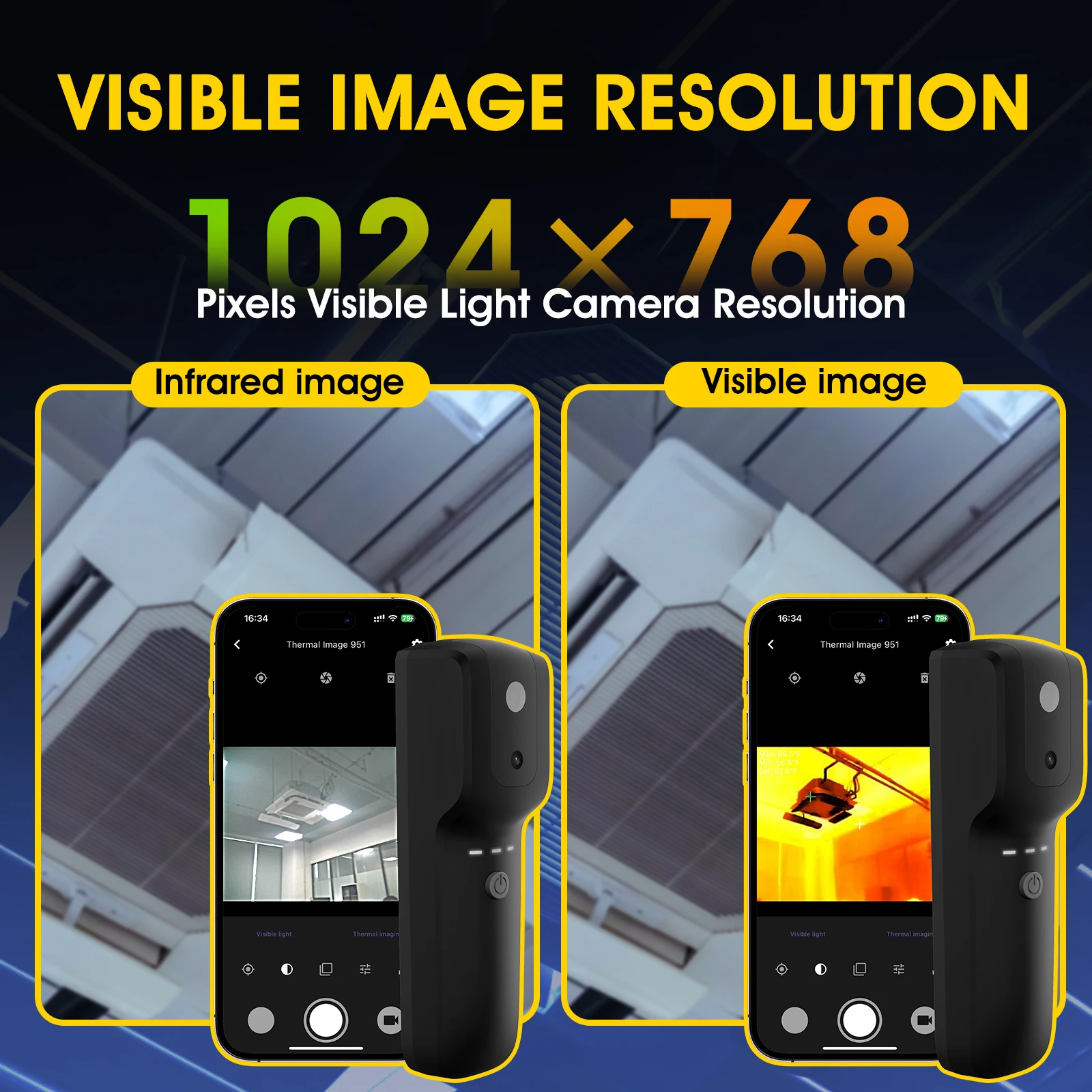 Smartphone Thermal Camera Kit  Wireless WiFi IR Camera for Building Inspection -20°C~550°C Range, DIY Home Energy Audit
