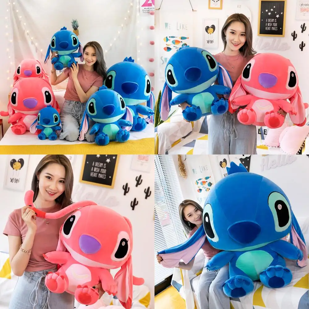 Kawaii Stitch Plush Toy Cute Filled Doll Large Stuffed Animal for Kids Birthday Gift for Girls