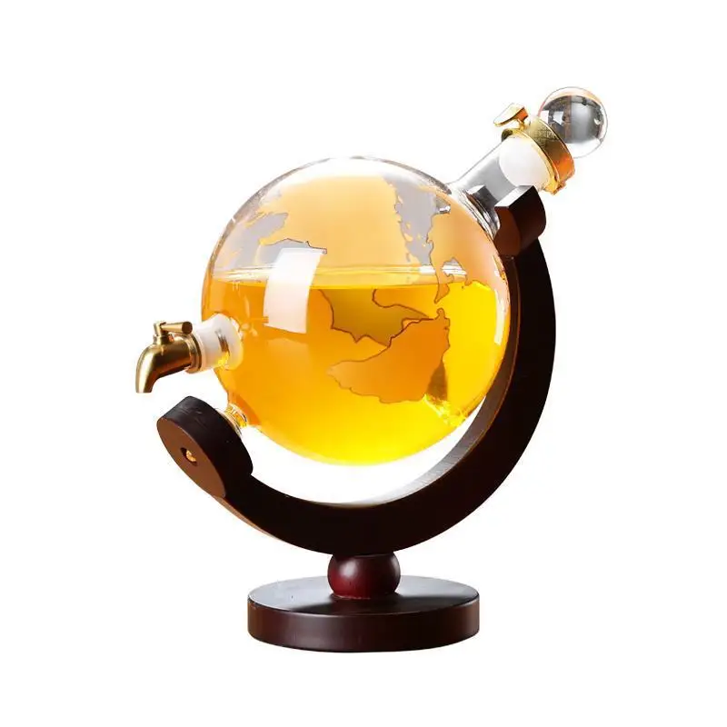 

Thickened globe sparkling wine glass bottle with faucet household ornament sealed sparkling wine bottle