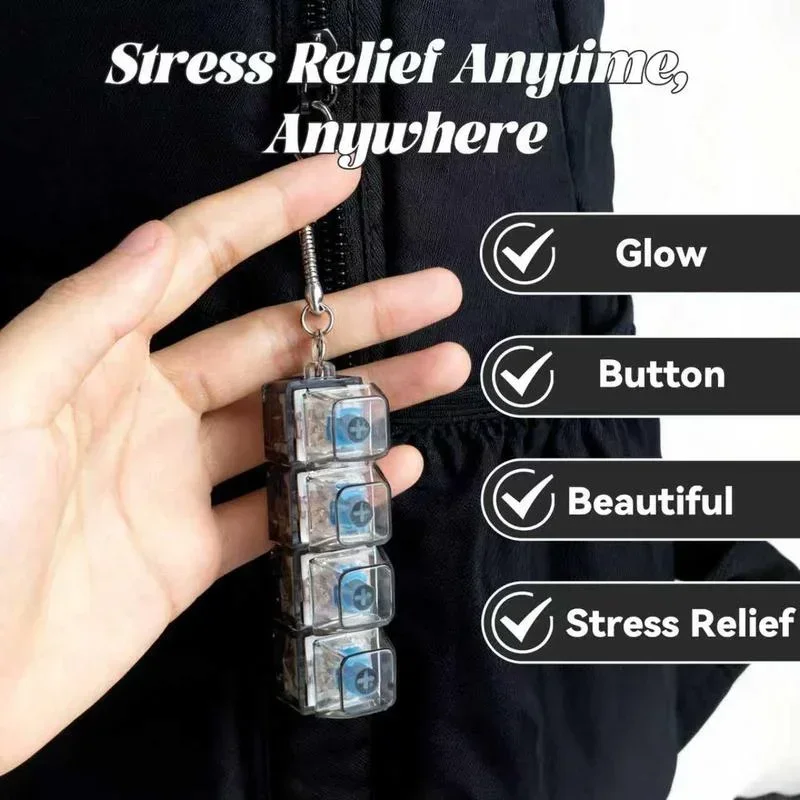 4-Button Fingertip Keyboard Keychain RGB Keyboard Fidget Toy product image 2