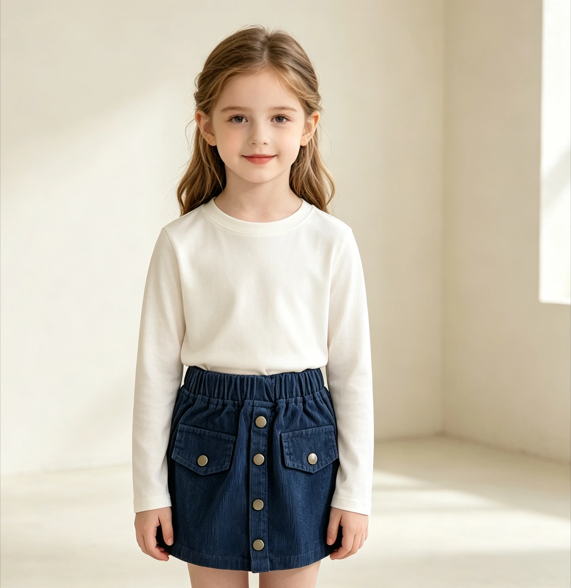Girls Corduroy Skirt Princess Skirt Girls French Solid Color Versatile Skirt Fashion Children Clothing