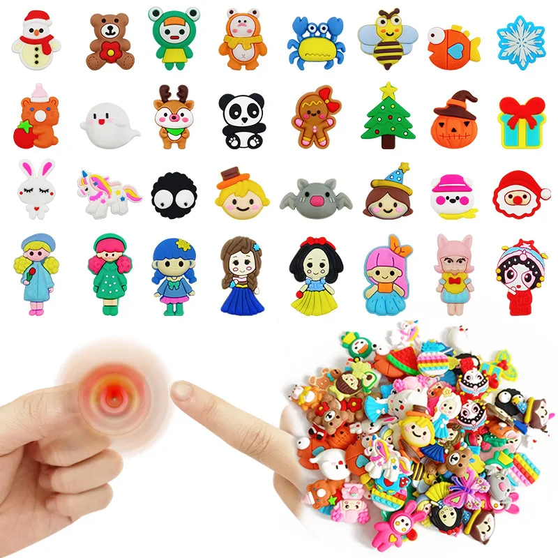 DIY Sticker Spinning Top Can Rotate 3D Cartoon Sticker Top Decompression Combination Toy For Children Boys And Girls As A Gift